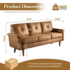 Divano imbottito HOOOWOOO Mid-Century a 3 posti con gambe in legno per soggiorno