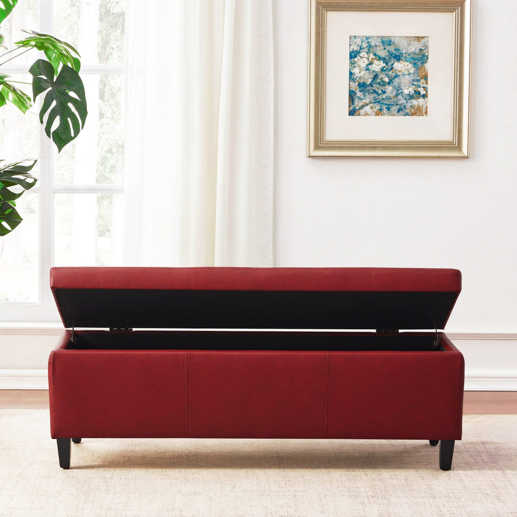 Pouf contenitore rettangolare imbottito 50,3 x 17,50 x 18 in similpelle