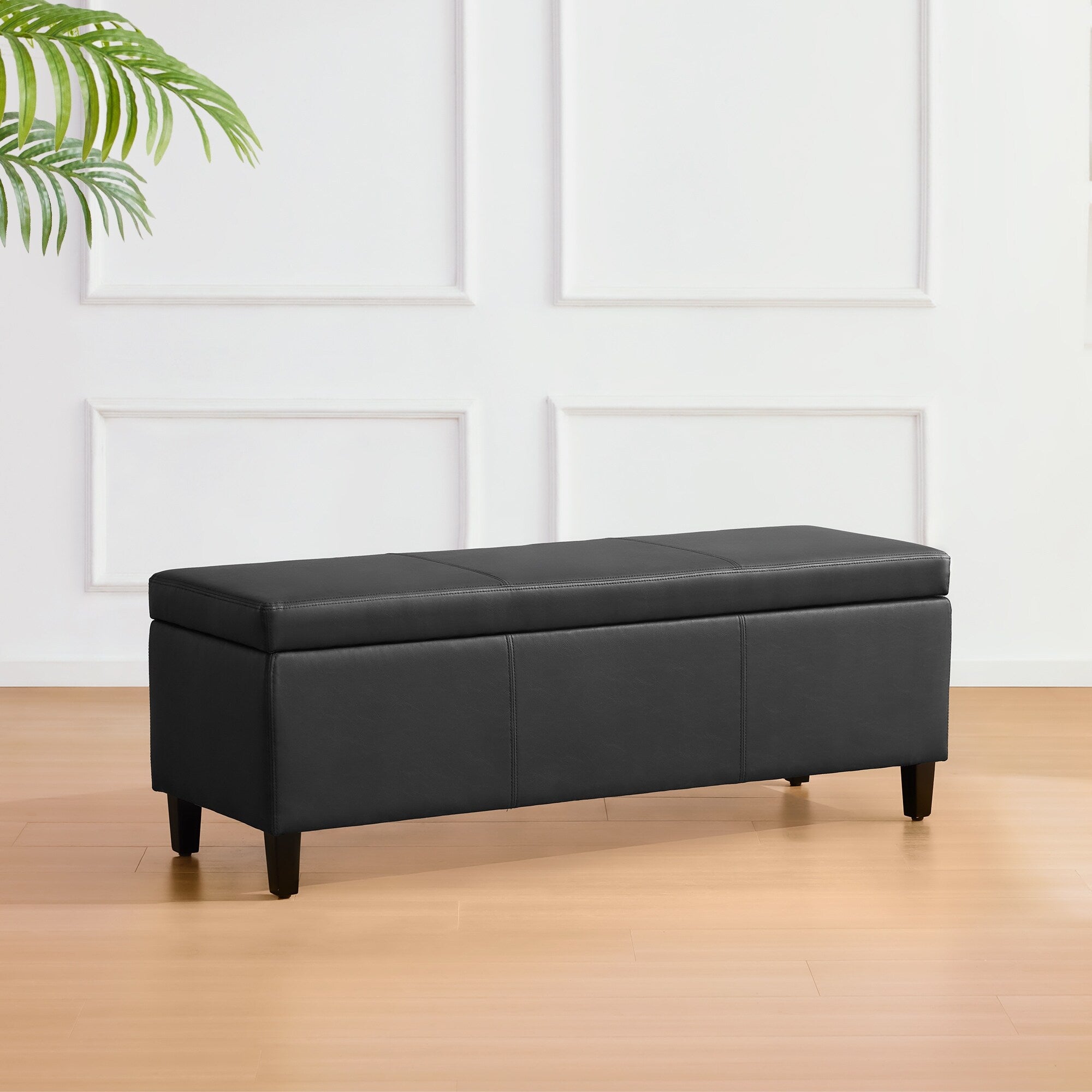 Pouf contenitore rettangolare imbottito 50,3 x 17,50 x 18 in similpelle
