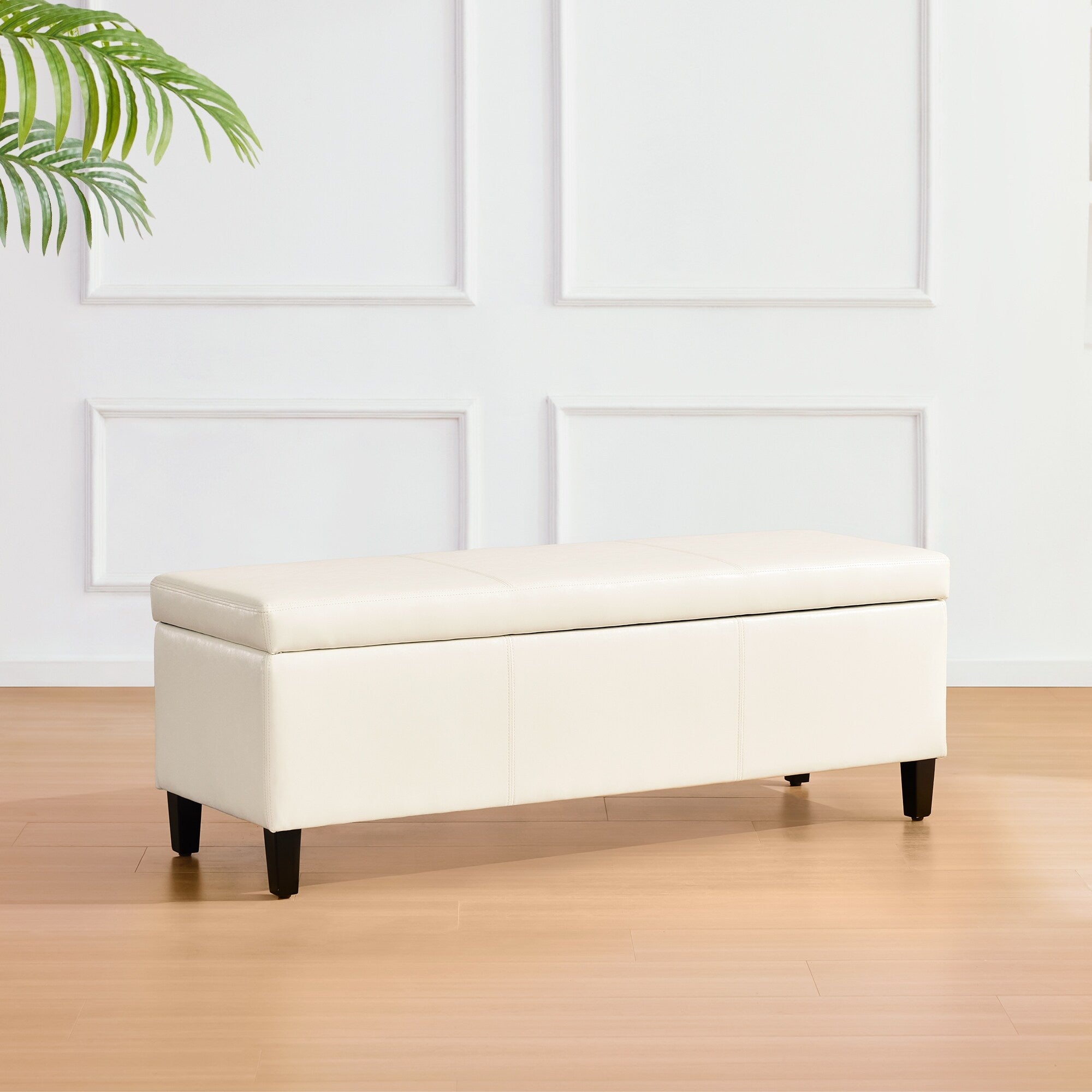 Pouf contenitore rettangolare imbottito 50,3 x 17,50 x 18 in similpelle