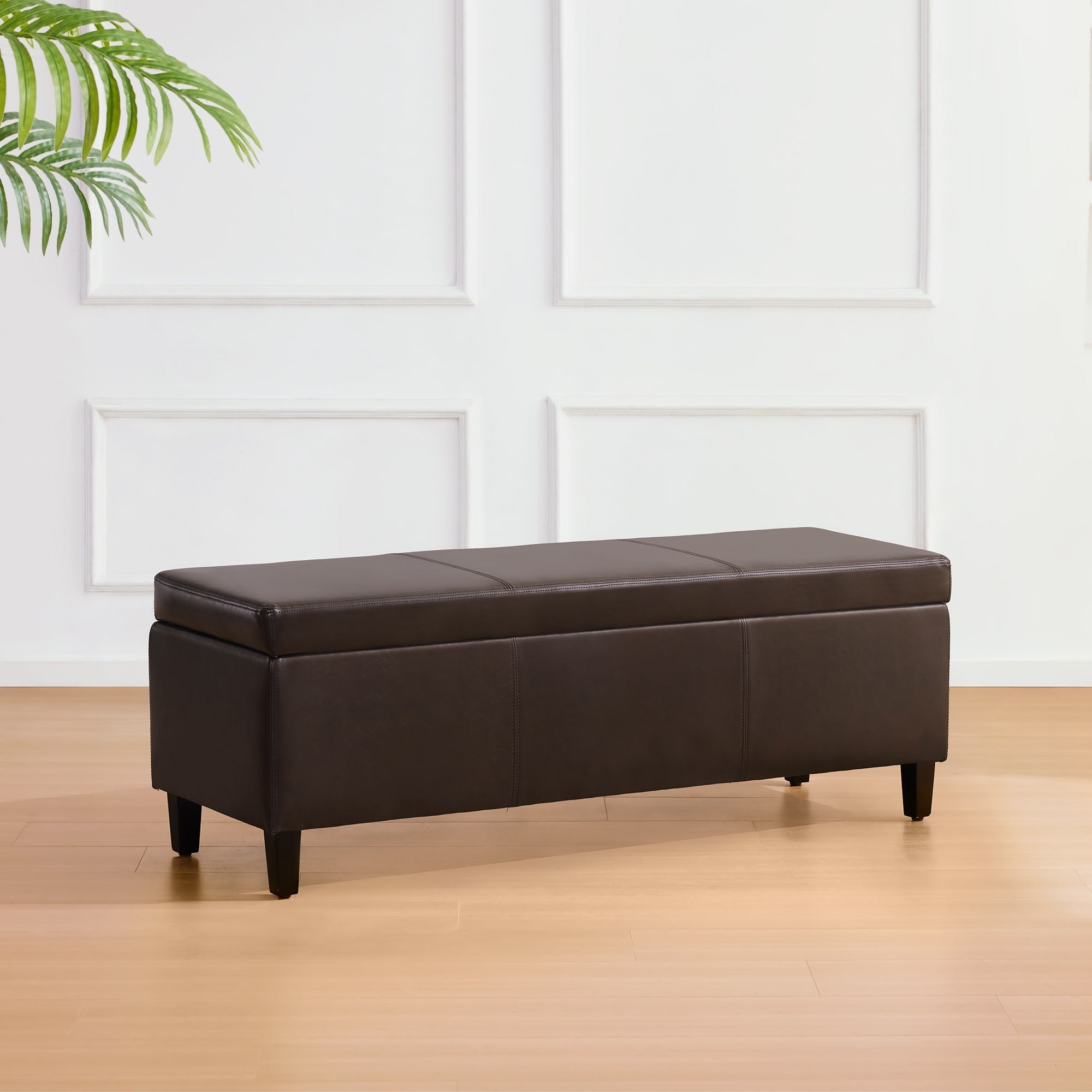 Pouf contenitore rettangolare imbottito 50,3 x 17,50 x 18 in similpelle