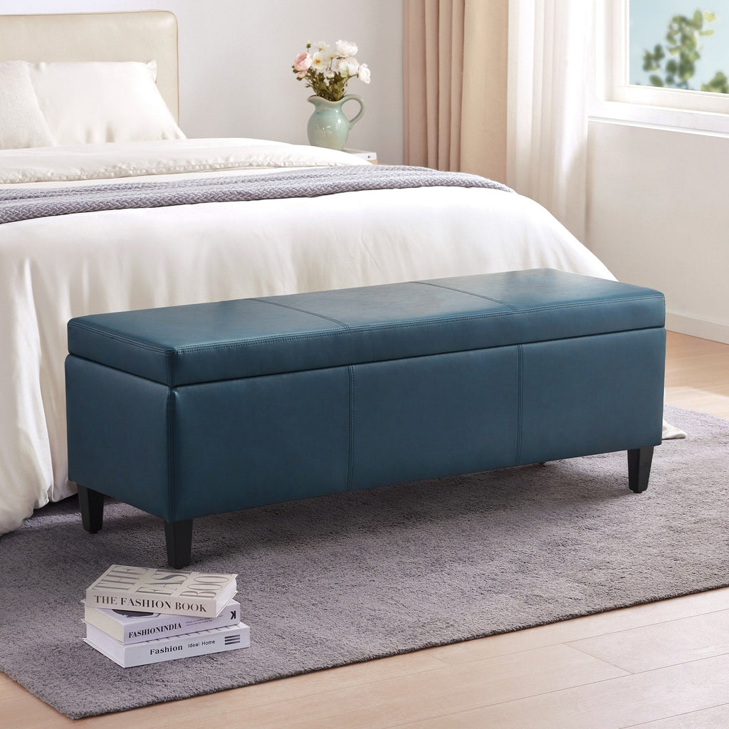 Pouf contenitore rettangolare imbottito 50,3 x 17,50 x 18 in similpelle