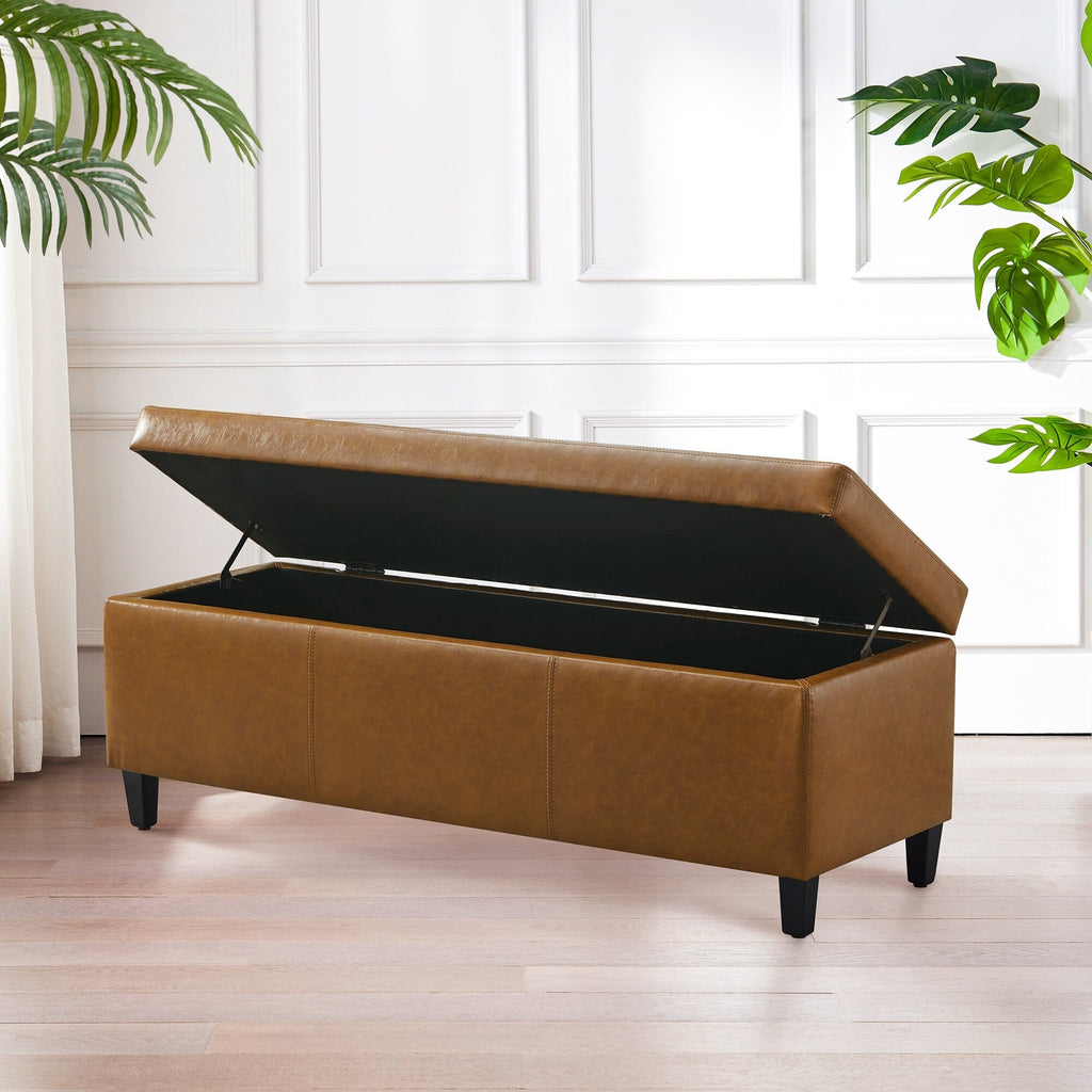 Pouf contenitore rettangolare imbottito 50,3 x 17,50 x 18 in similpelle