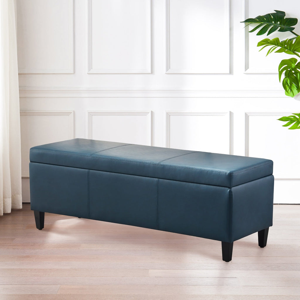 Pouf contenitore rettangolare imbottito 50,3 x 17,50 x 18 in similpelle