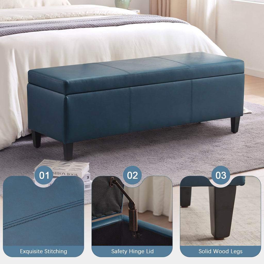 Pouf contenitore rettangolare imbottito 50,3 x 17,50 x 18 in similpelle