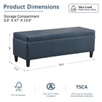 Pouf contenitore rettangolare imbottito 50,3 x 17,50 x 18 in similpelle