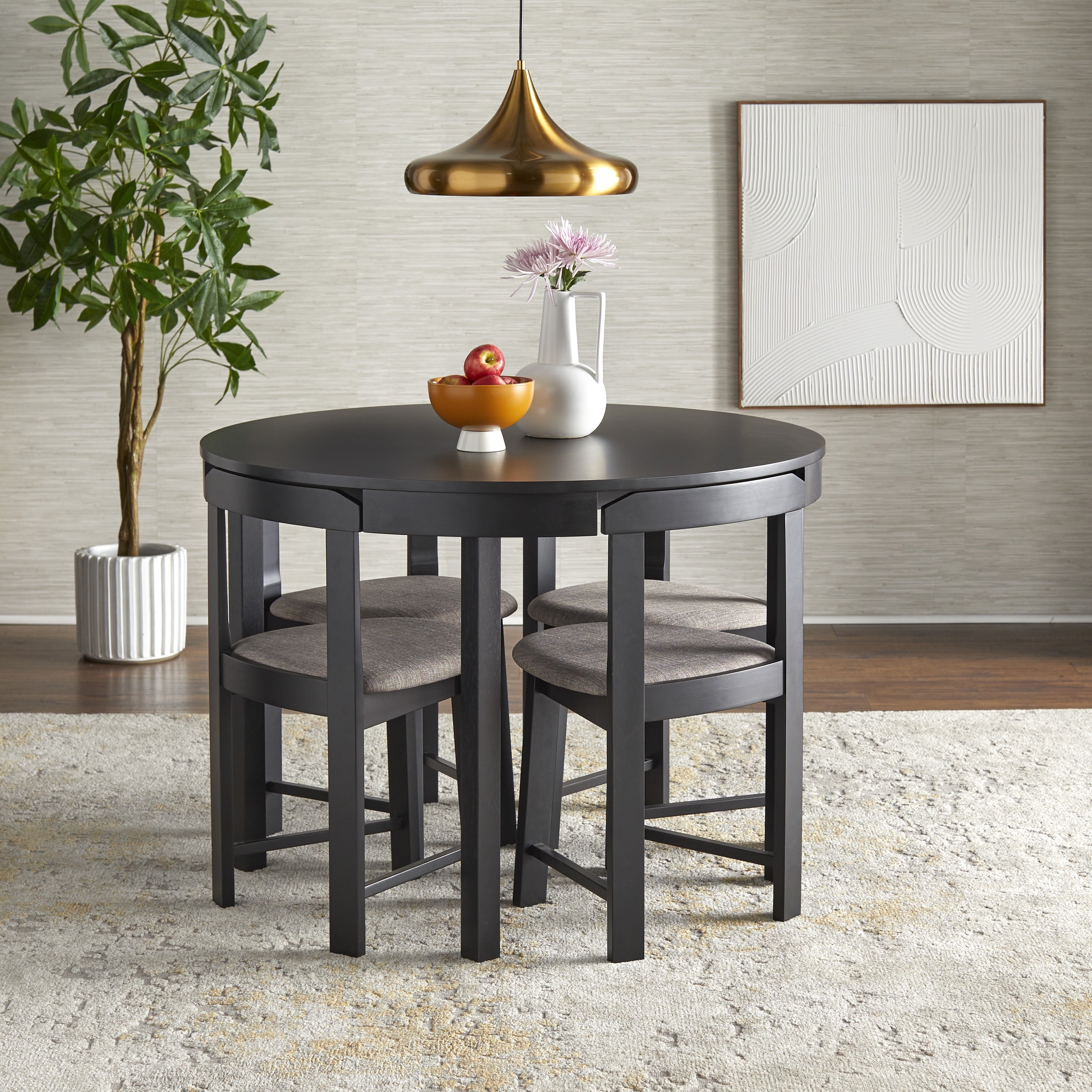 Set da pranzo rotondo compatto Harrisburg Tobey da 5 pezzi