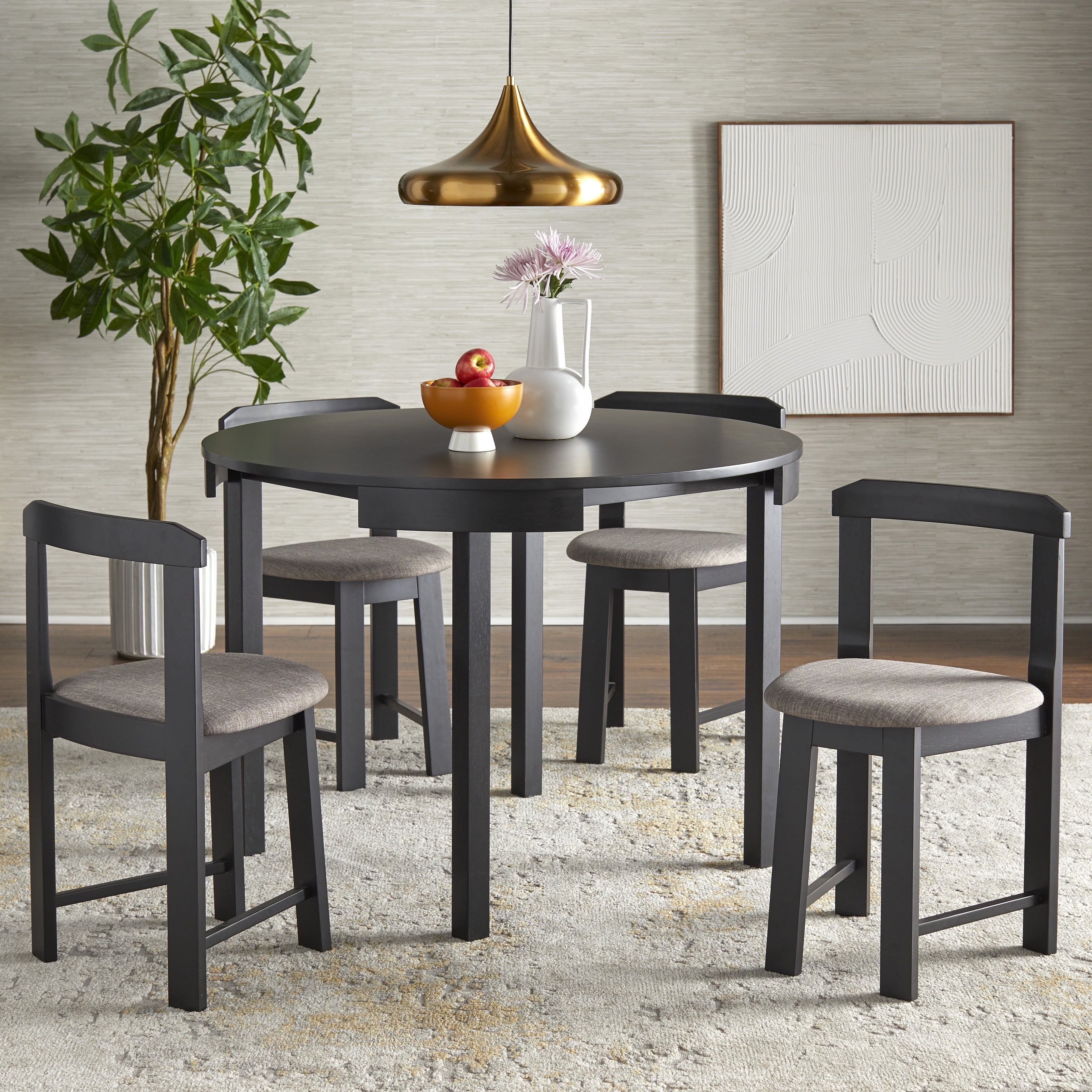 Set da pranzo rotondo compatto Harrisburg Tobey da 5 pezzi
