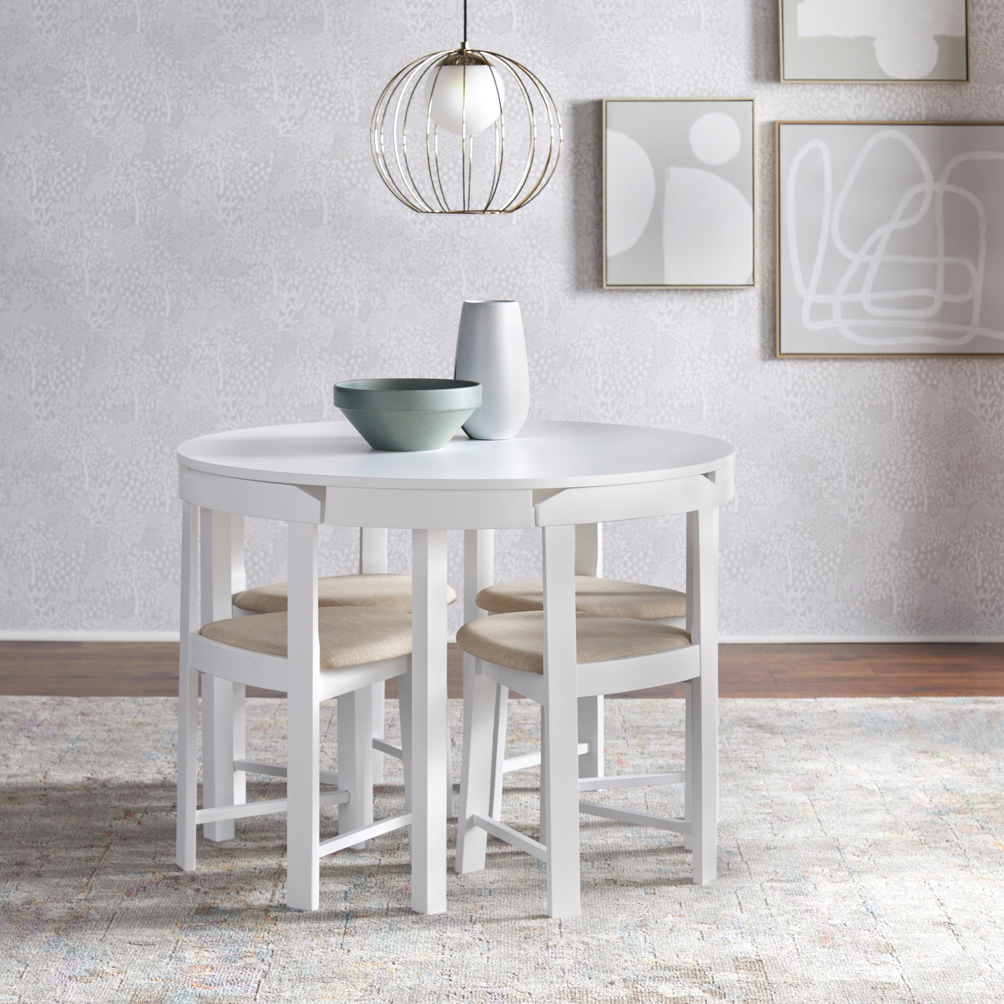 Set da pranzo rotondo compatto Harrisburg Tobey da 5 pezzi