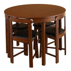 Set da pranzo rotondo compatto Harrisburg Tobey da 5 pezzi