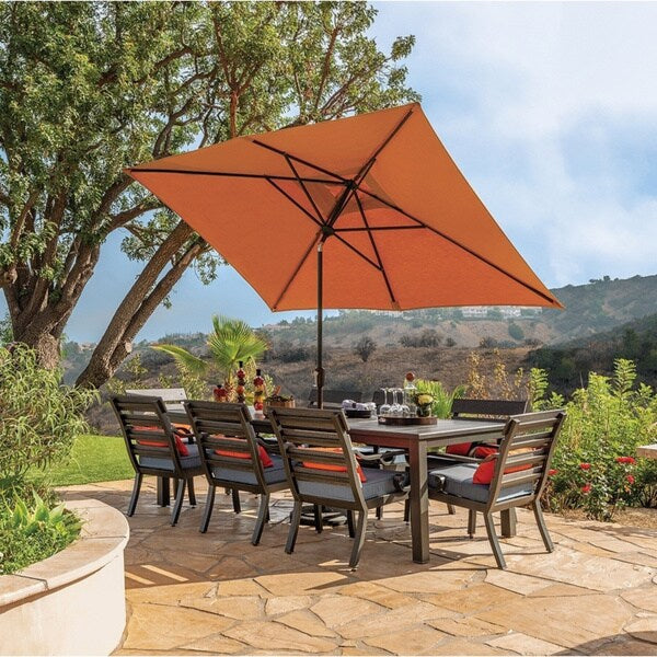 Ombrellone rettangolare SimplyShade Catalina da 10 piedi con inclinazione a pulsante