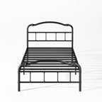 Telaio per letto in metallo resistente da 14 pollici con stile vintage, supporta fino a 2500 libbre, facile da montare e senza cigolii