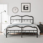 Telaio per letto in metallo resistente da 14 pollici con stile vintage, supporta fino a 2500 libbre, facile da montare e senza cigolii