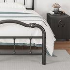 Telaio per letto in metallo resistente da 14 pollici con stile vintage, supporta fino a 2500 libbre, facile da montare e senza cigolii
