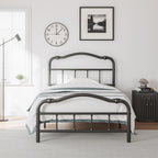 Telaio per letto in metallo resistente da 14 pollici con stile vintage, supporta fino a 2500 libbre, facile da montare e senza cigolii