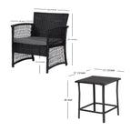 Set da giardino Heritage Outdoor in vimini da 3 pezzi