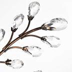 Lampada a filo Holly a 4 luci con foglie di cristallo