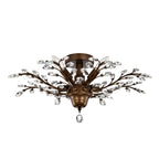 Lampada a filo Holly a 4 luci con foglie di cristallo