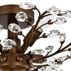 Lampada a filo Holly a 4 luci con foglie di cristallo