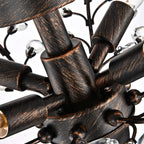 Lampada a filo Holly a 4 luci con foglie di cristallo