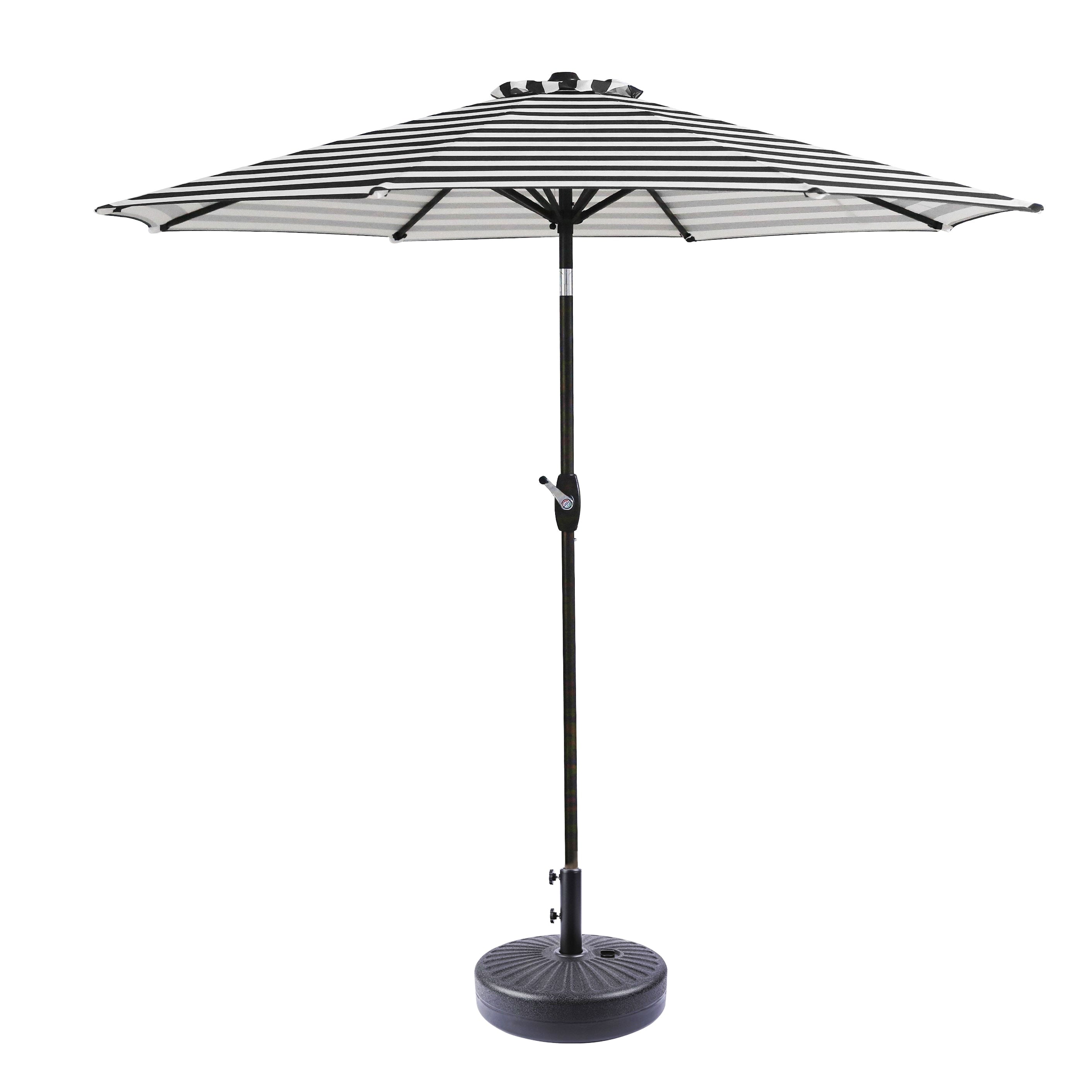 Ombrellone da giardino Holme da 9 piedi e supporto di base