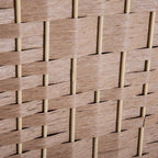 HomCom - Schermo divisorio per la privacy a sei pannelli in vimini intrecciato alto 6 piedi - Legno biondo naturale