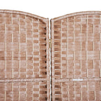 HomCom - Schermo divisorio per la privacy a sei pannelli in vimini intrecciato alto 6 piedi - Legno biondo naturale