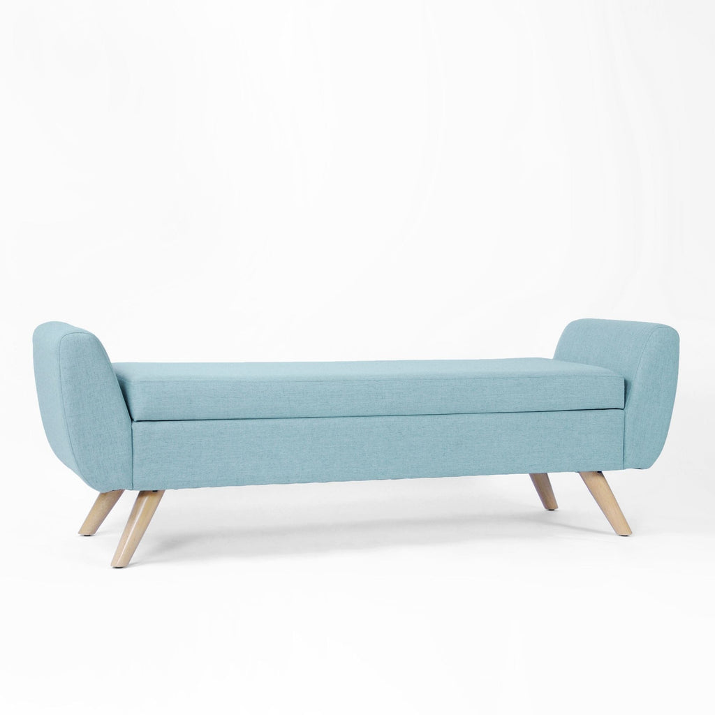 Panca contenitore moderna Sherpa HomePop con gambe in legno