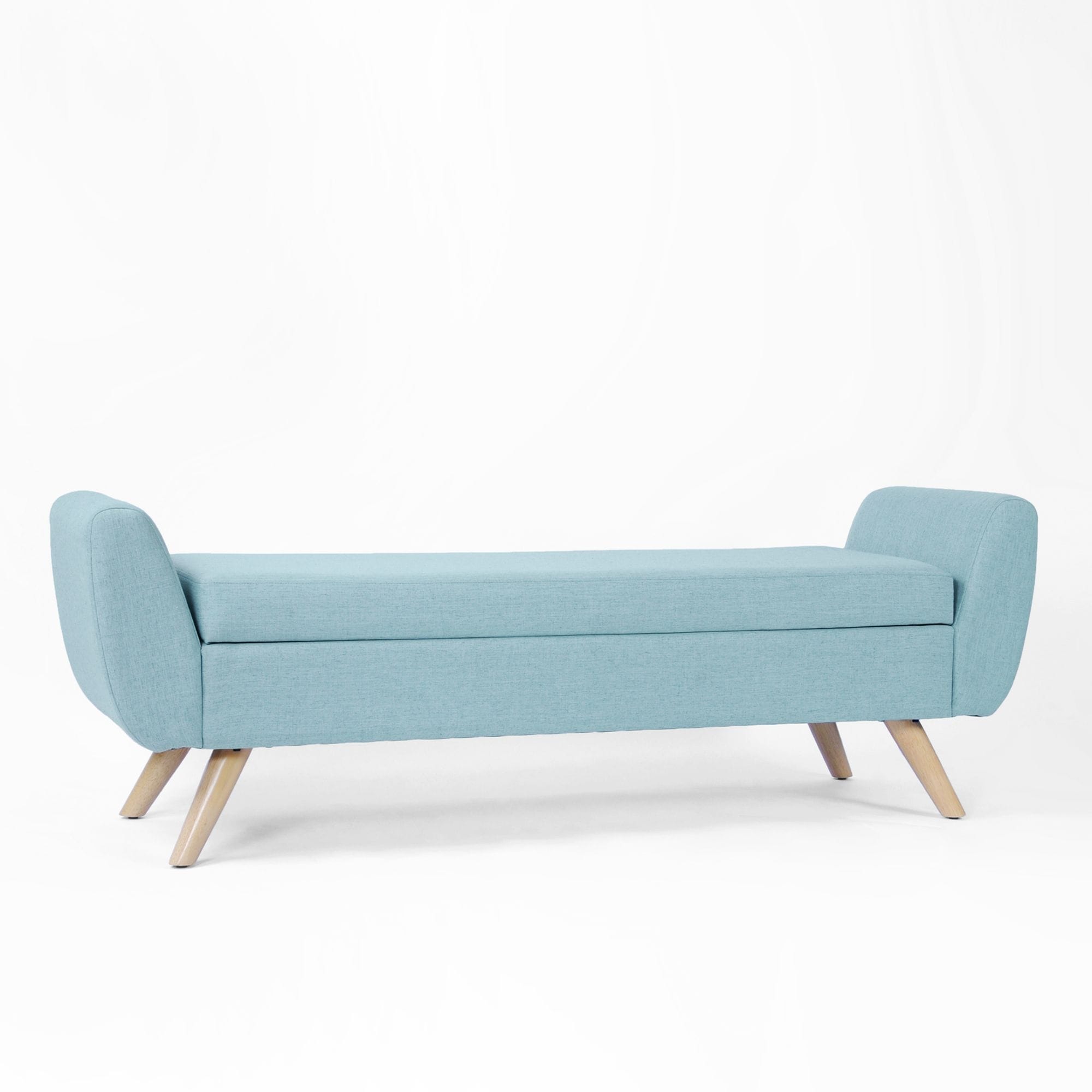 Panca contenitore moderna Sherpa HomePop con gambe in legno