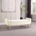 Panca contenitore moderna Sherpa HomePop con gambe in legno