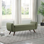 Panca contenitore moderna Sherpa HomePop con gambe in legno