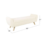 Panca contenitore moderna Sherpa HomePop con gambe in legno