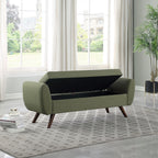 Panca contenitore moderna Sherpa HomePop con gambe in legno