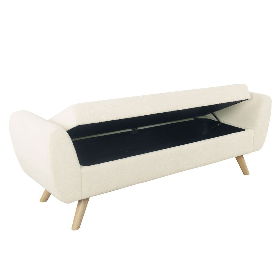 Panca contenitore moderna Sherpa HomePop con gambe in legno