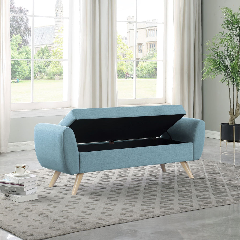 Panca contenitore moderna Sherpa HomePop con gambe in legno