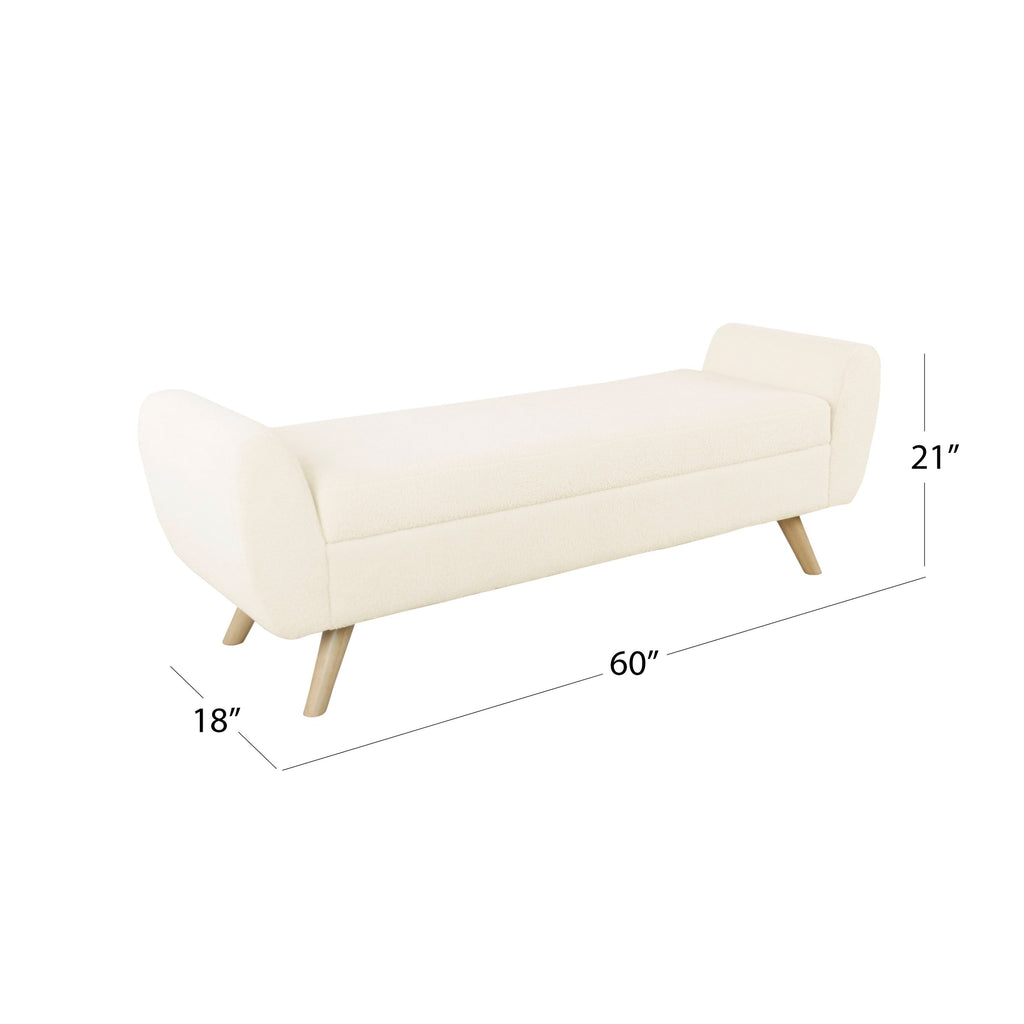 Panca contenitore moderna Sherpa HomePop con gambe in legno