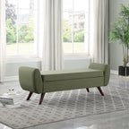 Panca contenitore moderna Sherpa HomePop con gambe in legno