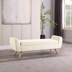 Panca contenitore moderna Sherpa HomePop con gambe in legno
