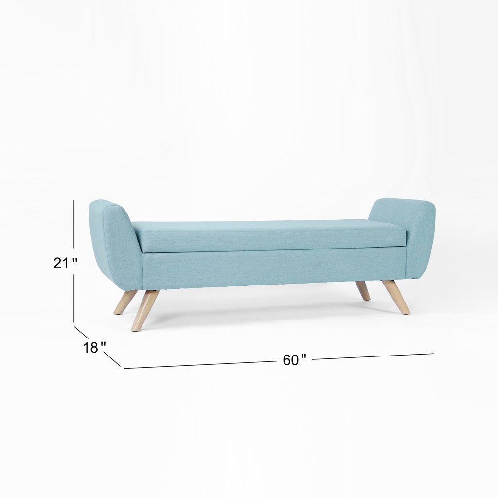Panca contenitore moderna Sherpa HomePop con gambe in legno