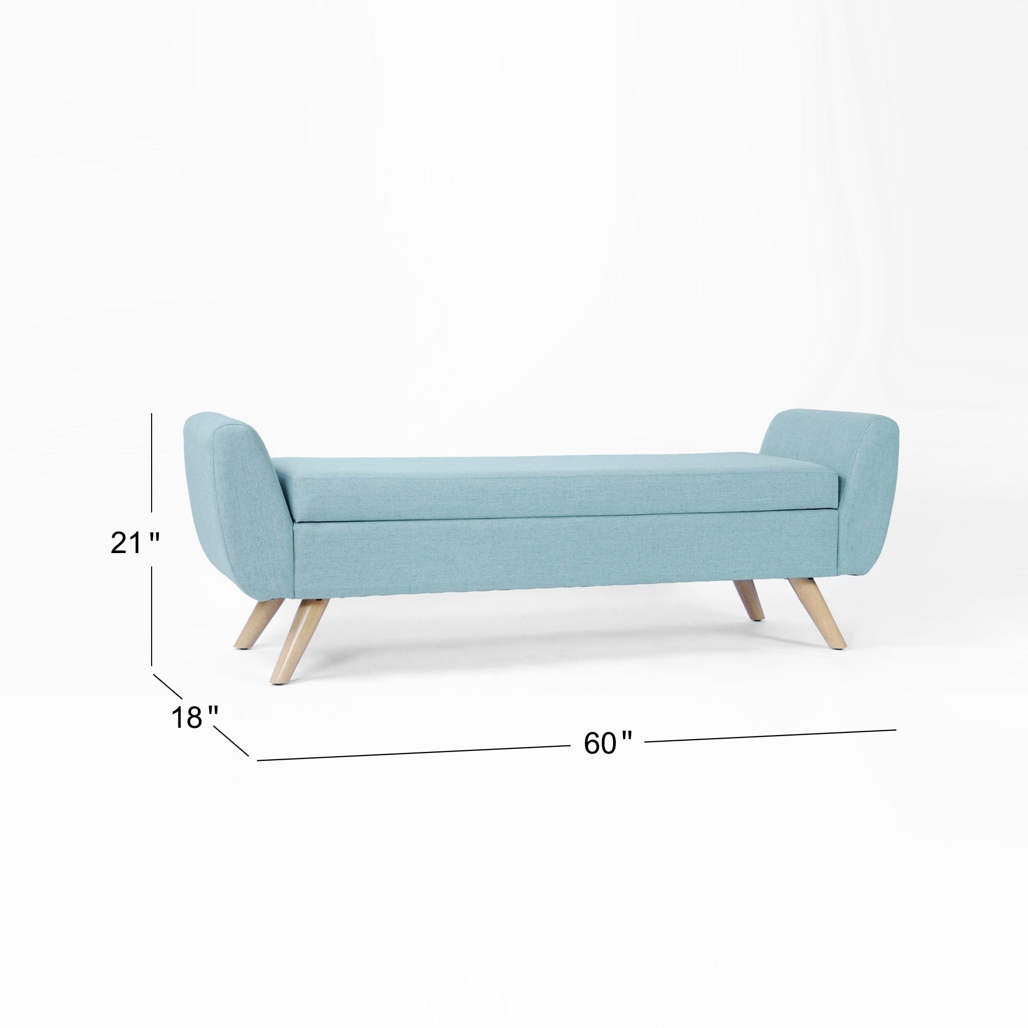 Panca contenitore moderna Sherpa HomePop con gambe in legno