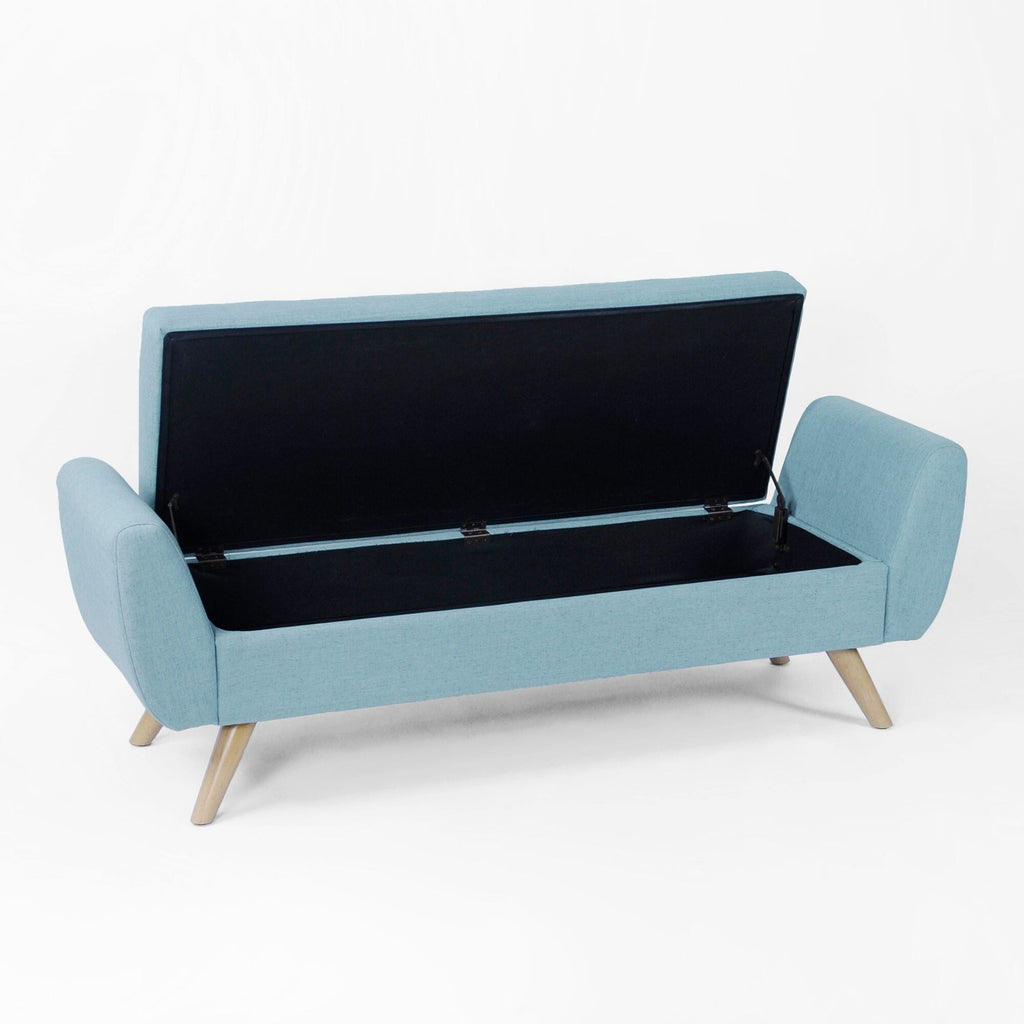 Panca contenitore moderna Sherpa HomePop con gambe in legno