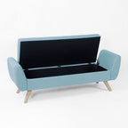 Panca contenitore moderna Sherpa HomePop con gambe in legno