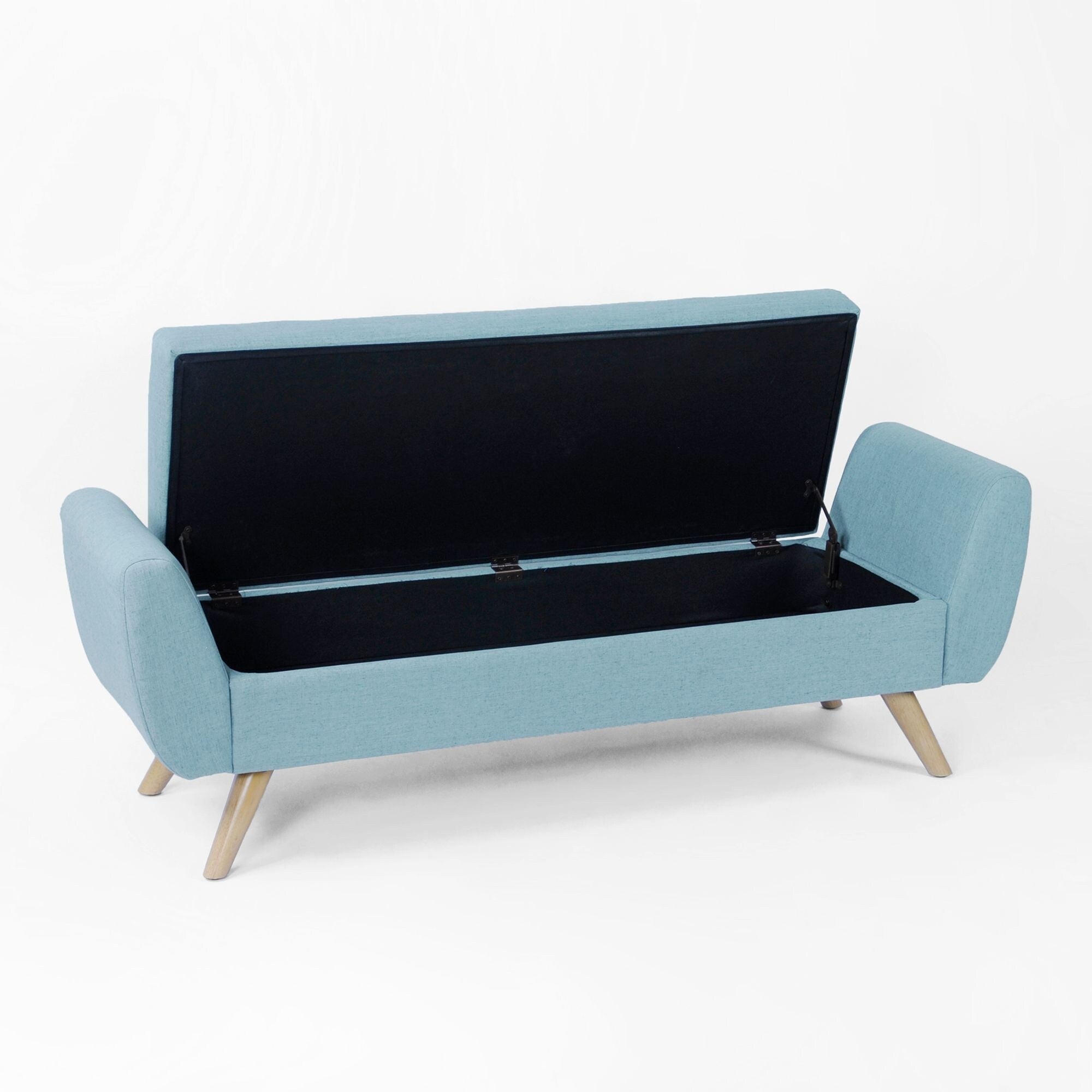 Panca contenitore moderna Sherpa HomePop con gambe in legno