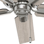 Ventilatore da soffitto Hunter 44 Altidore in nichel spazzolato con kit di luci a LED, catena di trazione - Stile rustico, rustico, di transizione