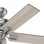 Ventilatore da soffitto Hunter 44 Altidore in nichel spazzolato con kit di luci a LED, catena di trazione - Stile rustico, rustico, di transizione