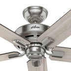 Ventilatore da soffitto Hunter 44 Altidore in nichel spazzolato con kit di luci a LED, catena di trazione - Stile rustico, rustico, di transizione