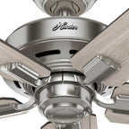 Ventilatore da soffitto Hunter 44 Altidore in nichel spazzolato con kit di luci a LED, catena di trazione - Stile rustico, rustico, di transizione