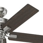 Ventilatore da soffitto Hunter 44 Altidore in nichel spazzolato con kit di luci a LED, catena di trazione - Stile rustico, rustico, di transizione