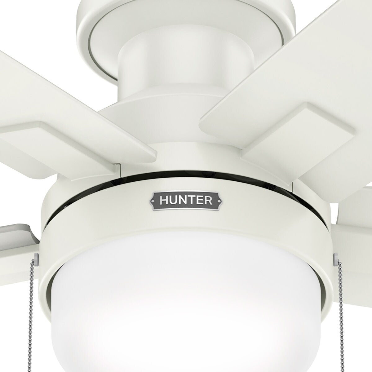Ventilatore da soffitto Hunter 52 Anisten a basso profilo con luce LED e catenella - Moderno, contemporaneo, di transizione