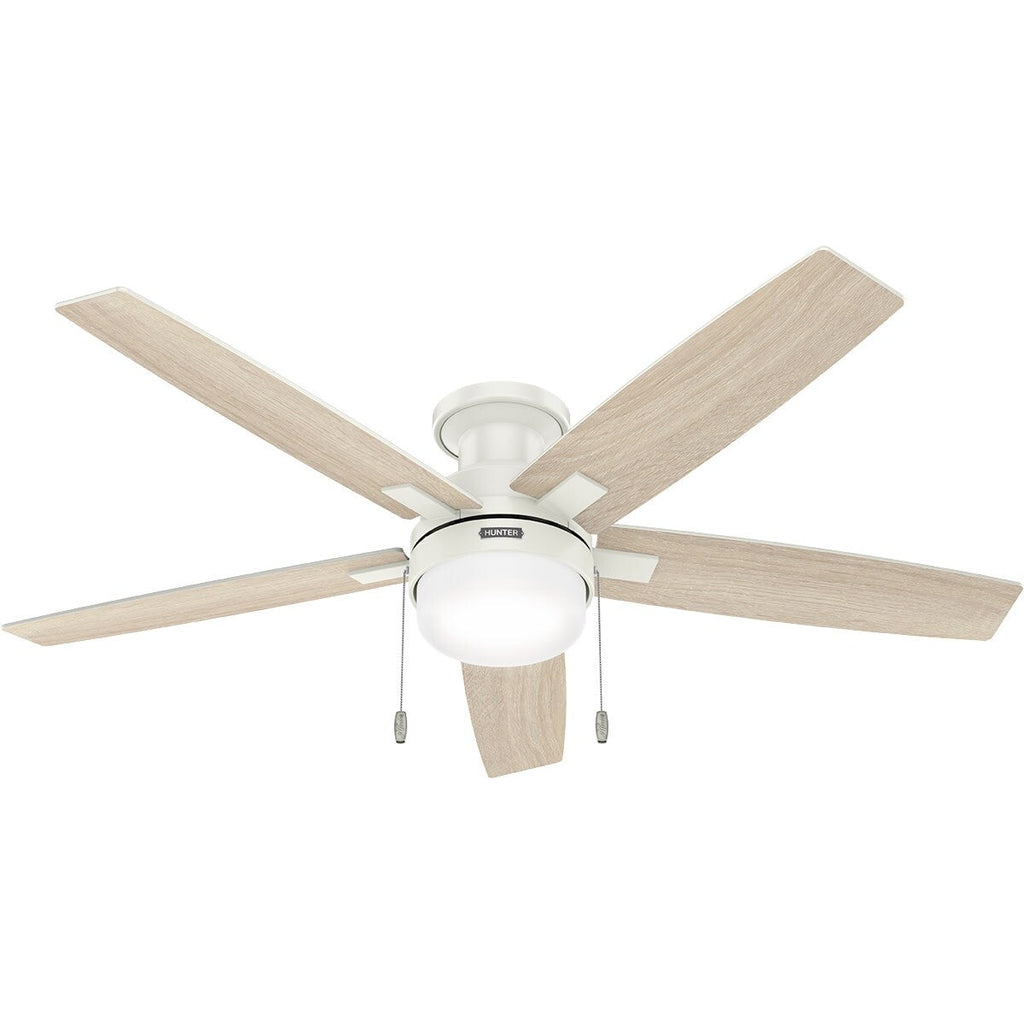 Ventilatore da soffitto Hunter 52 Anisten a basso profilo con luce LED e catenella - Moderno, contemporaneo, di transizione